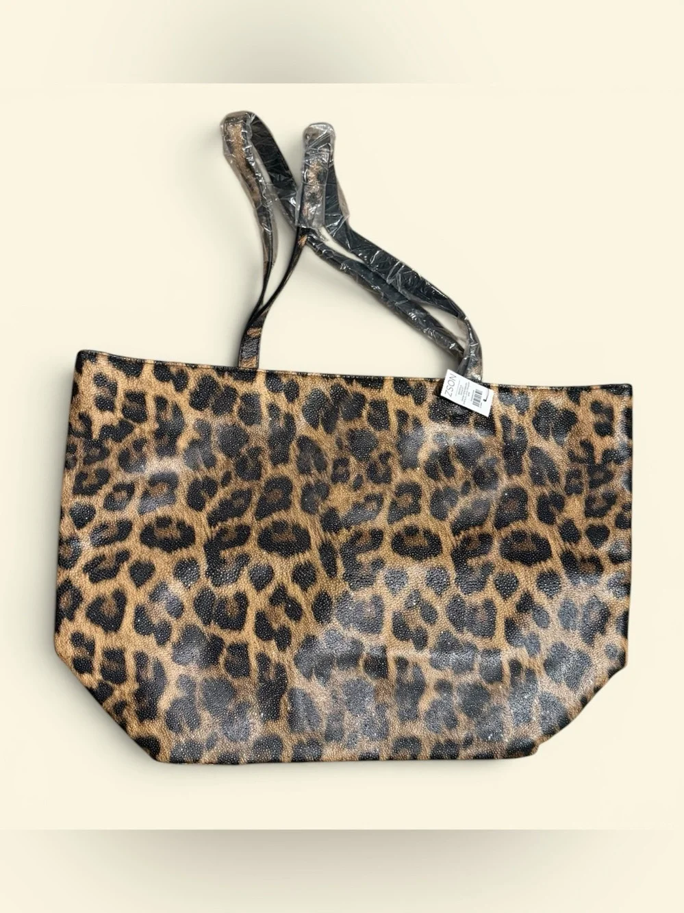 Chico's Leopard Print Tote Bag - Black & Brown NWT
